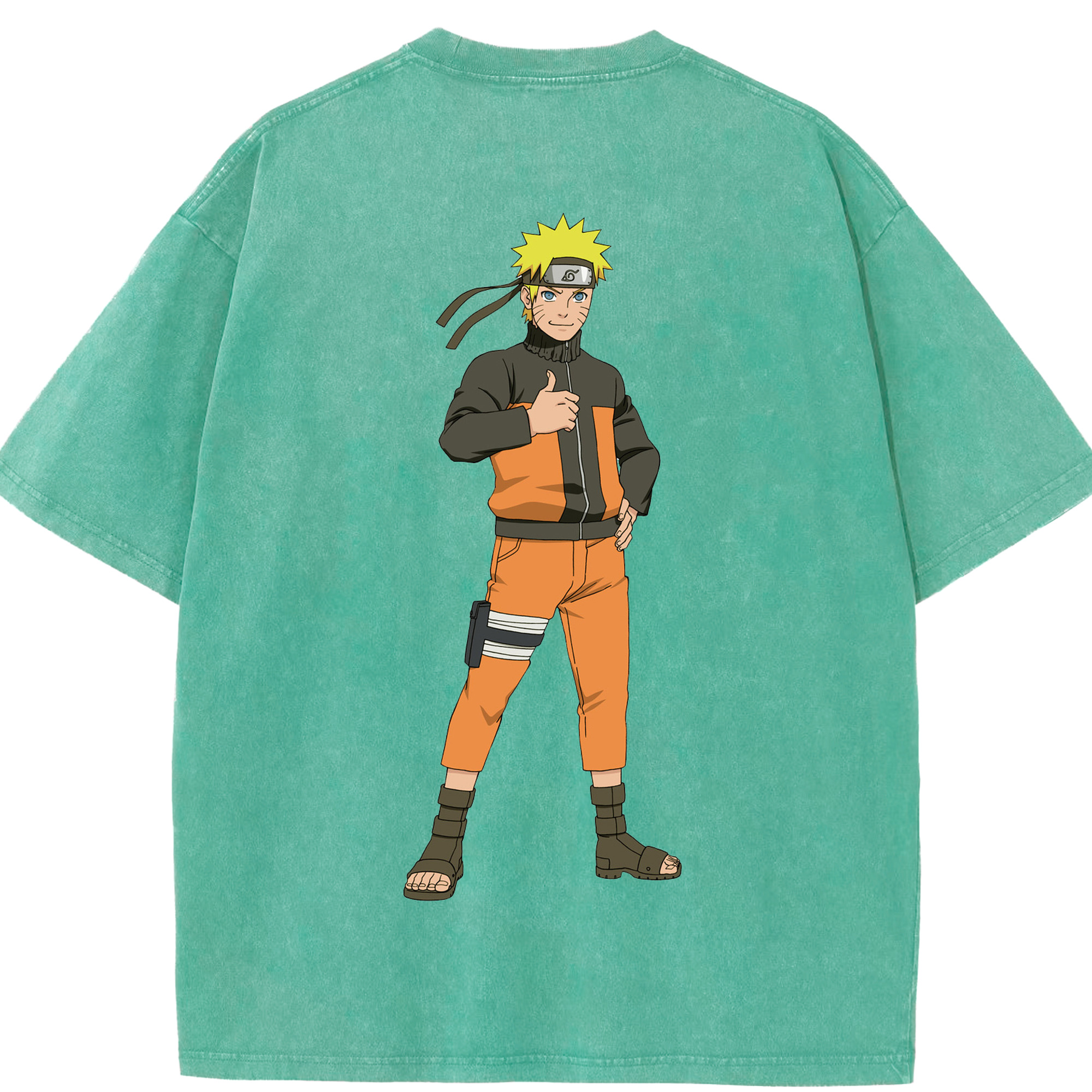 （画像用） NARUTO -ナルト- うずまき ナルト Uzumaki Naruto 綿100% ヴィンテージ風 半袖Tシャツ（背面プリント）